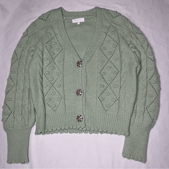 Sandro Mint Cardigan with Embellished Buttons - Picture 1 of 12